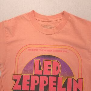Led Zeppelin Band Graphic Long Sleeve T Shirt Adult Mens Size Small S Orange